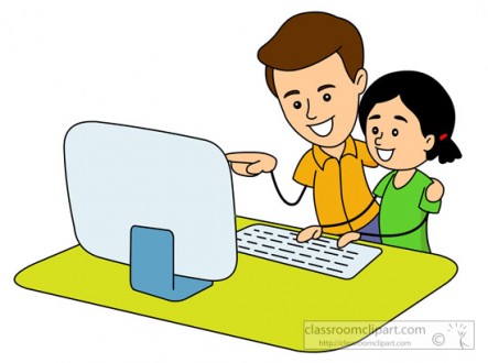 tutor teaching student to use computer